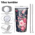 thumbnail image 4 of Pioneer Flower 10oz Tumblers Stainless Steel Tumbler with Lid and Straw,Vacuum Insulated Double Wall Travel Tumbler Cups with Cleaning Brush for Coffee, Tea, 4 of 4