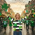 thumbnail image 6 of Craaazy Women's St Patricks Day Clothes with Irish Clover Prints Crew Neck 3/4 Sleeve Shirts, 6 of 6