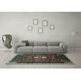 thumbnail image 3 of Ahgly Company Indoor Rectangle Persian Light Blue Traditional Area Rugs, 5' x 8', 3 of 4