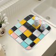 thumbnail image 4 of Yayeee Dish Drying Mat for Kitchen Counter 16" x 18" Microfiber Super Absorbent Coffee Decorative Pad, Yellow Checkered Pattern, 4 of 9
