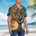 thumbnail image 3 of Sikiie Seasonal Tree Reflection Print Men's Hawaiian Shirt, Summer Beach Button Pocket Short Sleeve T-Shirt,XX-Large, 3 of 7