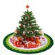 thumbnail image 2 of Falda de árbol del alfabeto inglés de Navidad, decoración inferior de árbol de Navidad exquisita, verde, Feliz Navidad, decoración del hogar, 100CM, 2023, 2 of 4
