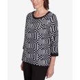 thumbnail image 6 of Alfred Dunner Womens  Houndstooth Textured Top, 6 of 6