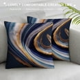 thumbnail image 3 of COMIO Throw Pillow Covers, Navy Blue Decorative Pillow Covers,Blue and Gold Marble Pillowcase, Couch Cushion Cover for Home Living Room Bedroom Sofa Decor Pillows, 3 of 5