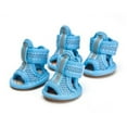 thumbnail image 3 of JoyMoreToys M Code Mesh Breathable Dog Sandals, Non Slip Paw Protectors Adjustable Sandals, for Small Pet Dog Cat, Blue, 3 of 4