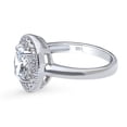 thumbnail image 3 of BERRICLE Sterling Silver Halo Wedding Engagement Rings Oval Cut Cubic Zirconia CZ Woven Cocktail Ring for Women, Rhodium Plated Size 10, 3 of 9