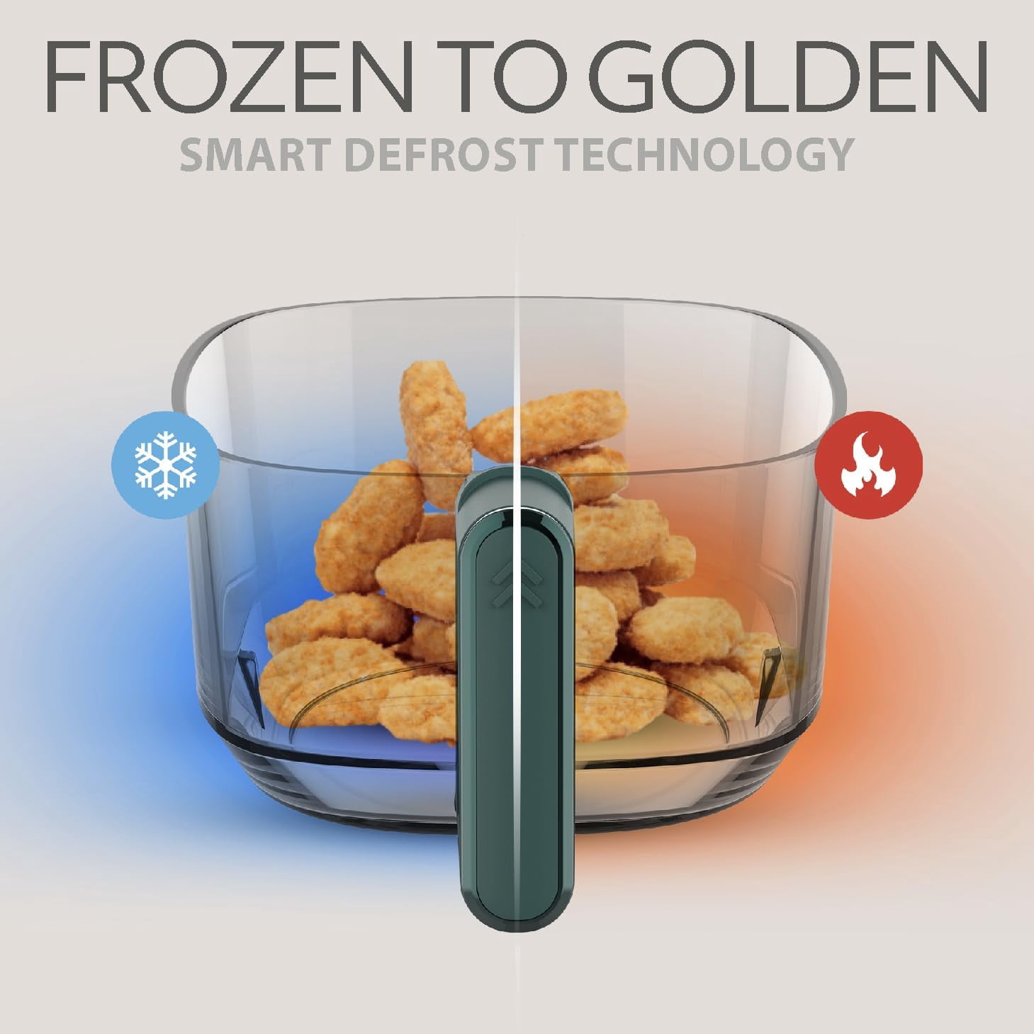 Series 6 in 1 Air Fryer with Glass Basket, 5 Quart Non Toxic Air Fryer w Digital Display, 430 ° F Max Temp, Preheat & Keep Warm Function, Compact + Dishwasher Safe Glass Airfryer - GREEN