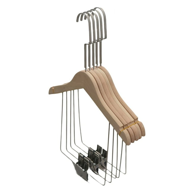 5Pcs Solid Wood Onesie Hangers Log Unpainted Suit Hanger Set for Children