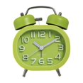 thumbnail image 1 of Alarm Clock Non-Tick Sweeper Bedroom Glass Mirror Timepiece Bedroom High-definition Glass Mirror Round Double Bell Metal Desktop Clocks Decoration Table Bells Green, 1 of 9