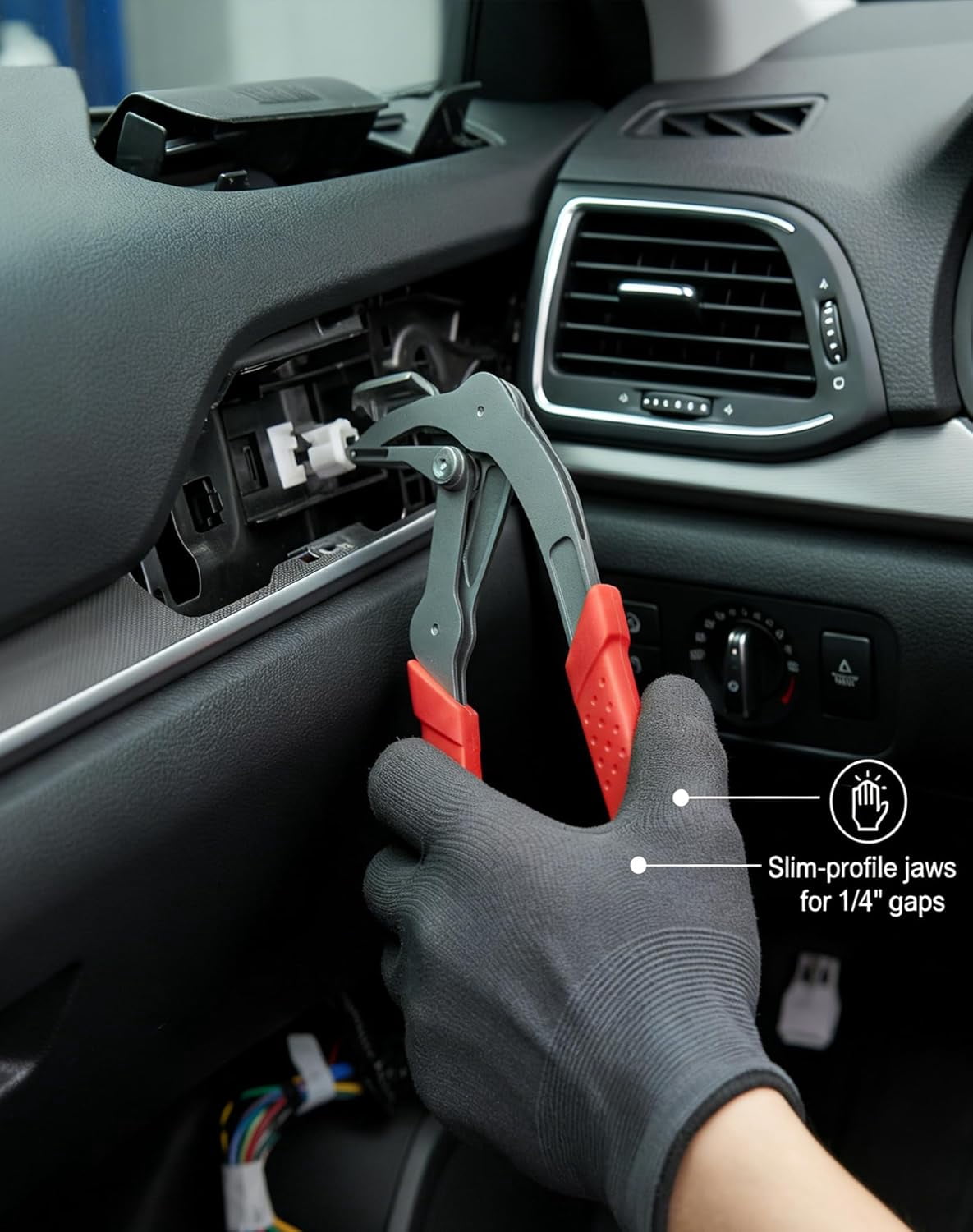 Plastic Clip Tool, Automotive Clip Removal Tool, Heavy Duty Car Clip Pliers, Removal Pliers for Fasteners, Trim & Panel Removal, Four-Point Support, Damage-Free Lifting Auto Repair Tool