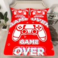 thumbnail image 2 of Homewish Cartoon Red Gamepad Bed Sheets for Kids, Game Over King Sheets, Modern Gaming Gamer Sheet Set, Luxury Bedroom Decor, 4-Piece, 2 of 7
