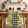thumbnail image 2 of Table Runner - 36 Inch Long, Yellow Lemons Kitchen Dining Table Runner Dresser Scarves, Summer Fruits Leaves Botanical Buffalo Plaid Farmhouse Decor for Coffee Tables Wedding Party Banquet, 2 of 8
