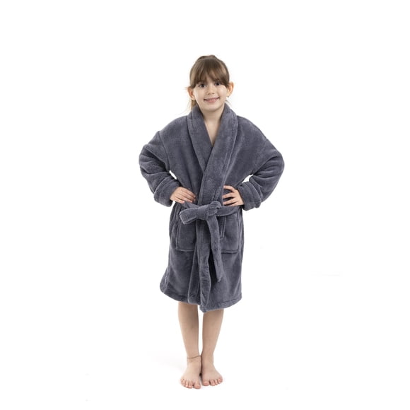 Bata de polar para niña BC BARE COTTON gris talla grande