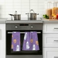 thumbnail image 4 of Yayeee 100% Cotton Hand Towels for Bathroom 16" x 28" Soft Absorbent Kitchen Towel, Halloween Purple Ghosts, 4 of 7