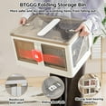 thumbnail image 4 of Collapsible Storage Bin with Lid-10.6Gal Large Plastic Foldable Stackable Storage Bins with 5 Doors & Wheels,Foldable Storage Box for Cloest Folding Storage Bins for Home Storage and Organizer, 4 of 8