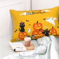 thumbnail image 4 of Goofa Happy Halloween1 Print Plush Throw Pillow Case, Soft Velvet with Hidden Zipper, Decorative Cushion Cover for Sofa, Bed, Car, and Home Décor-14"x20", 4 of 6