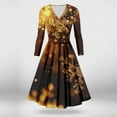 thumbnail image 7 of Christmas Dresses for Women Women's Casual And Fashionable Christmas Printed Long Sleeved V-neck Sexy Dress with Pockets for Holiday Party,Gold,5XL, 7 of 7
