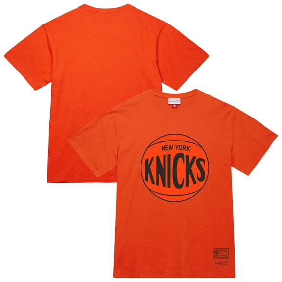 Unisex Mitchell & Ness Orange New York Knicks Hardwood Classics MVP Logo T-Shirt