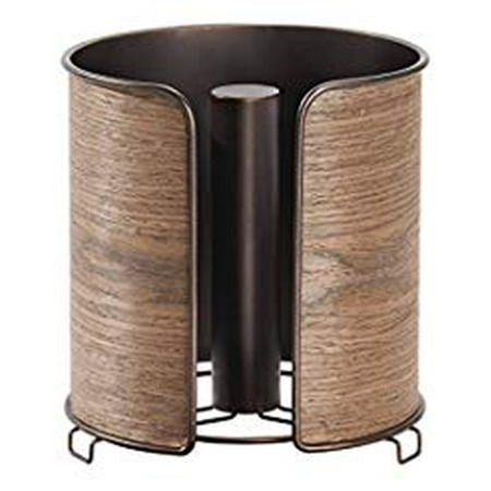 InterDesign RealWood Paper Towel Holder for Kitchen Countertops Bronze Walnut