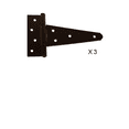 thumbnail image 2 of Shed Windows and More T Hinges 5" (Set of 3) Heavy Duty Steel Shed Door Hinges Storage Shed Door Barn Door Gates…, 2 of 3