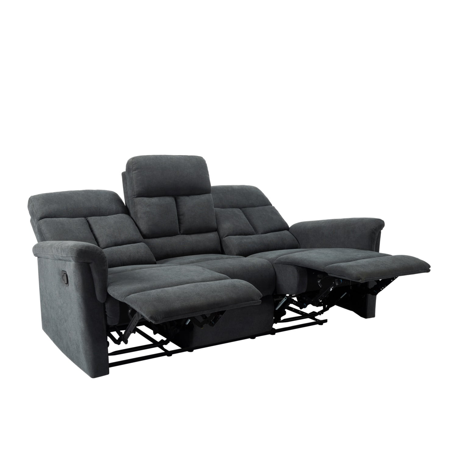 Kadyn 3-seater Relining Sofa, Modern Recliner Sofa for Living Room, Polyester Upholstered Sofa, Grey Kadyn 3-seater Relining Sofa, Modern Recliner Sofa for Living Room, Polyester Upholstered Sofa, Grey