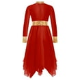thumbnail image 2 of YONGHS Kids Girls Metallic Long Sleeve Praise Lyrical Dance Dress, 2 of 4