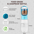 thumbnail image 6 of 19oz Dog Water Bottle with Food Container, Travel Puppy Water Bowl, Portable Pet Dispenser, Dog Stuff Accessories Items, Automatic Feeder Feeding, Puppy Essentials Necessities - Blue, 6 of 9