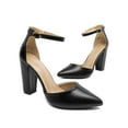 thumbnail image 3 of BURUDANI Women Fashion Ankle Strap Pump Shoes High Chunky Heel Pump Shoes Pointed Toe Dress Shoes, 3 of 8
