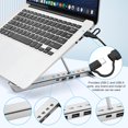 thumbnail image 3 of Laptop Stand with USB、Type C and RGB Lights Aluminum Adjustable Foldable Laptop Stand for Desk Ergonomic Portable Laptop Riser Holder Compatible with Laptops and iPad . Si, 3 of 7