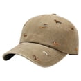 thumbnail image 4 of Embroidered Baseball Cap with Washed Finish, Unisex Soft Top Dad Hat, Adjustable Casual Outdoor Headwear, 4 of 5