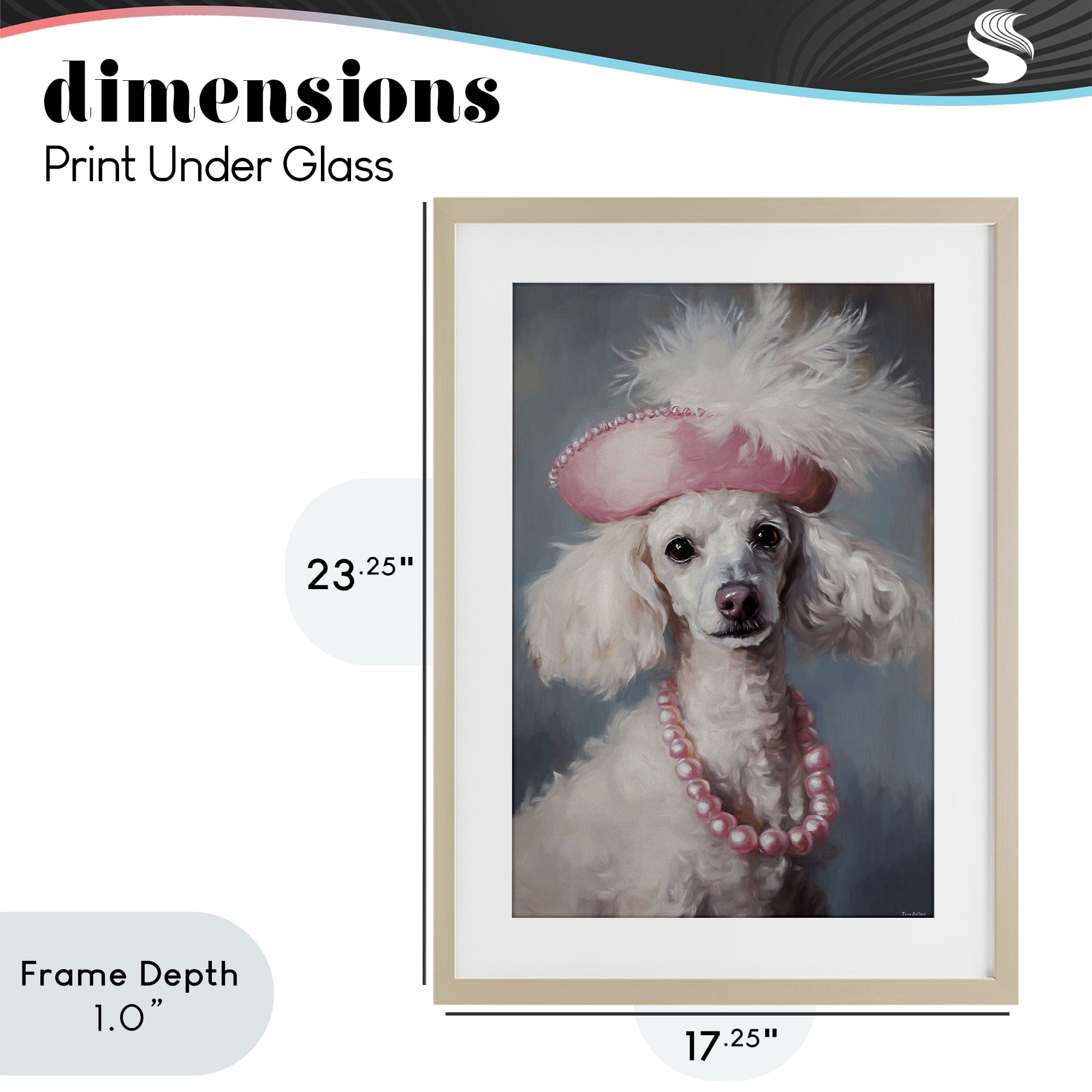 Stupell Industries Beautiful Collette Pup Birch Framed Print Under Glass, design by Tina LeCour