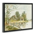 thumbnail image 4 of Cabin Along River's Edge Black Framed Floater Canvas Wall Art, design by Lettered and Lined, 4 of 10