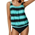 thumbnail image 5 of Summer Savings Clearance Dezsed Women's Floral Two Piece Flyaway Tankini Swimsuit Sport Swimwear Tankini Top with Bikini Bottom Bathing Suits, 5 of 7