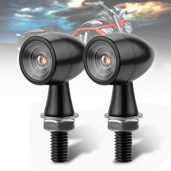 EROCK 2Pcs Motorcycle LED Bullet Mini Turn Signal Light Blinker For Bobber Cafe Racer