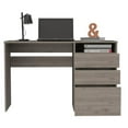 thumbnail image 5 of Depot E-Shop Kenai Computer Desk with 3 Drawers and Open Shelf, Light Gray, 5 of 9