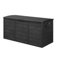 thumbnail image 3 of Zimtown 75gal Resin Storage Deck Box Backyard Chest Tools Cushions Toys w/ Wheel,Black, 3 of 10
