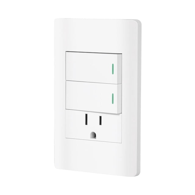 Placa armada blanca 2 interruptores y contacto 1 mód,Lisboa TRUPER PA-APCO-L2B