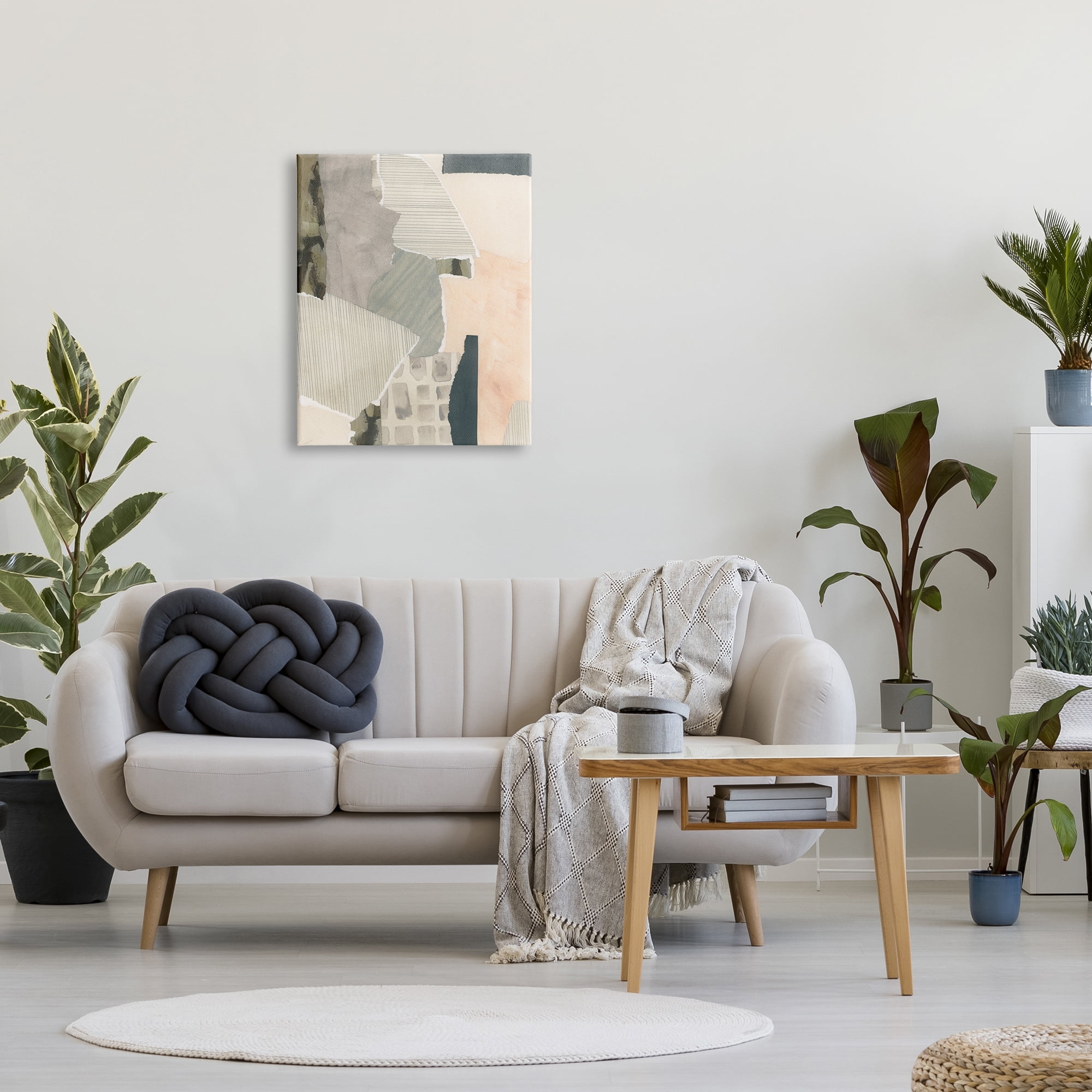 Stupell Industries Soft Patterned Collage Abstract Painting Gallery Wrapped Canvas Art Print Wall Art, 24 x 30