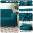 thumbnail image 5 of MJIAexp (71"-91") Stretch Sofa Cover Slipcover,Couch Covers for 3 Cushion Couch Sofa with sofa armrest,Pet Friendly Furniture Protector Sofa with Elastic Bottom for Kids,Jacquard lines(Peacock Blue), 5 of 7