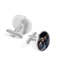 thumbnail image 3 of Snowman Elegant Silver Jewelry Cufflink Set for Men, Made of Stainless Steel, Suitable for Formal Attire, for Business Meetings and Weddings, 3 of 6
