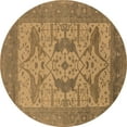 thumbnail image 1 of Ahgly Company Indoor Round Oriental Brown Industrial Area Rugs, 5' Round, 1 of 4
