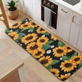 thumbnail image 5 of Black Orange White Flower Green Leaf Sunflower Pattern Kitchen Rug Mat,Kitchen Runner Rugs Non Skid Washable,Decorative Kitchen Floor Mats for Kitchen,Sink,Laundry,17"x47.2", 5 of 7