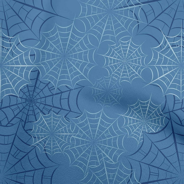 oneOone Georgette Viscose Blue Fabric Halloween Craft Projects Decor Fabric Printed By The Yard 42 Inch Wide