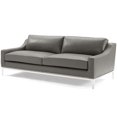 thumbnail image 3 of Loveseat and Sofa Set, Leather, Steel, Grey Gray, Modern Contemporary Urban Design, Living Lounge Room Hotel Lobby Hospitality, 3 of 6