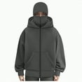 thumbnail image 5 of Towmus Balaclava Hoodie Zippe, Double Hooded Zip Jacket, Built-In Eye Mask, Full Zip Hooded Sweatshirt, Unisex, 5 of 5
