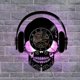 thumbnail image 4 of Music Vinyl Record Wall Clock -Skull With Headphones LED Light Wall Clock -Vinyl Clock -Living Room Wall Decor - Unique Gifts for Music Lover, 4 of 5