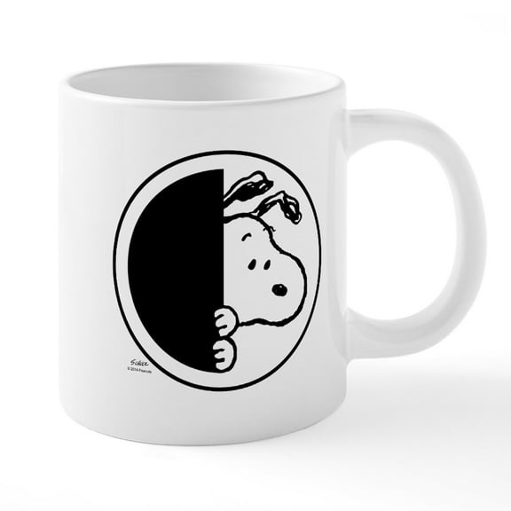 CafePress - Peek A Boo Snoopy - 20 Oz White Ceramic Mega Mug