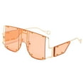 thumbnail image 1 of Gafas de sol punk de una sola pieza con remaches de personalidad y montura grande, hechas de metal, 1 of 5