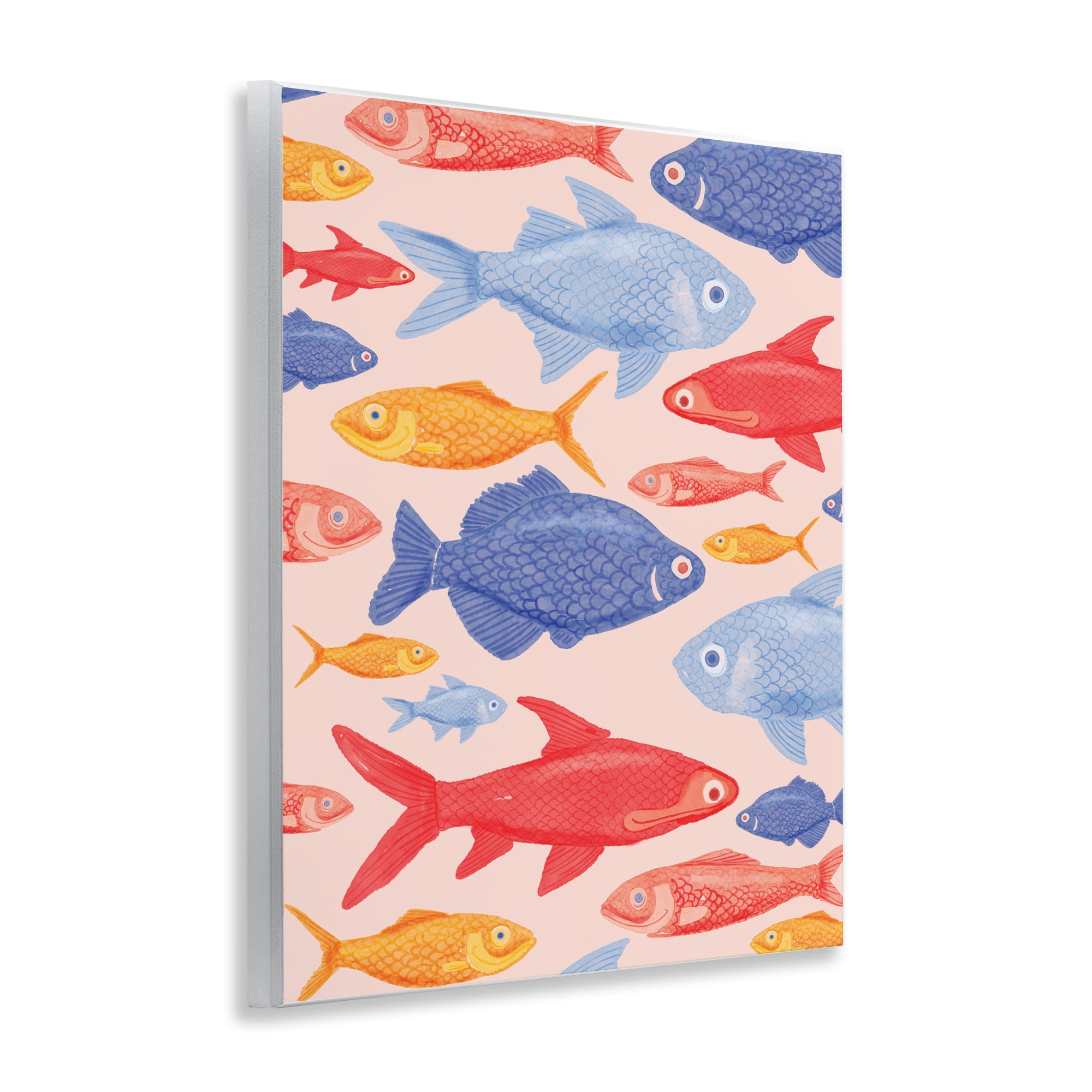 Stupell Industries Red Yellow and Blue Fish Wall Plaque Art, design by The Paper Curator