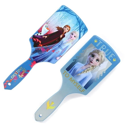 Disney Frozen 2 Anna & Elsa Girls Paddle Cushion Hair Brush, Set of 2 CUTE WIDE BRUSH